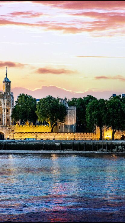 A wide angle cityscape shot of London
