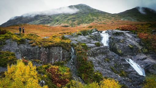 Mountain range view of Glen Coe in the autumn