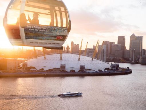 river roamer in front of O2 north greenwich