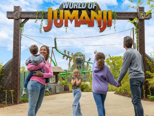 Jumani themed roller coasters front gates at Chessington World of Adventures