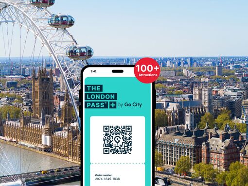 London Pass Plus mobile phone ticket shown with the London Eye