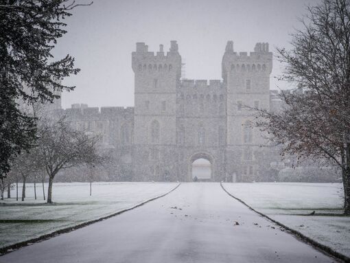 Windsor castle on a snowy winter day