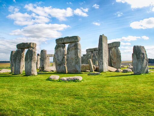 Stonehenge on a blue sky day