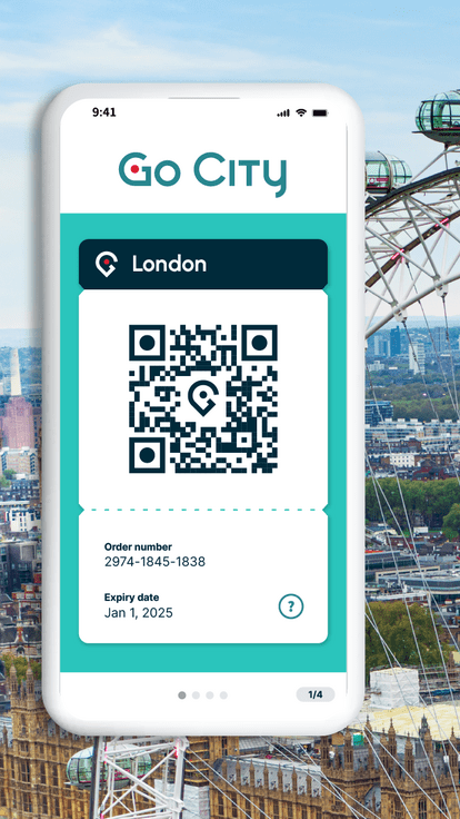 London Explorer Pass shown on a smartphone next to the London Eye