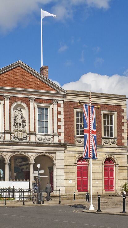 People walking along a street in Windsor