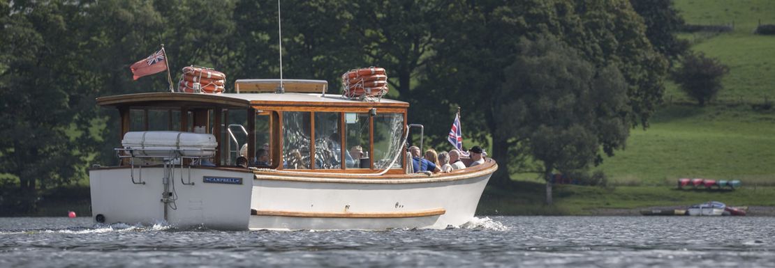 A Northern ferry boat in Coniston Water at the Lake District