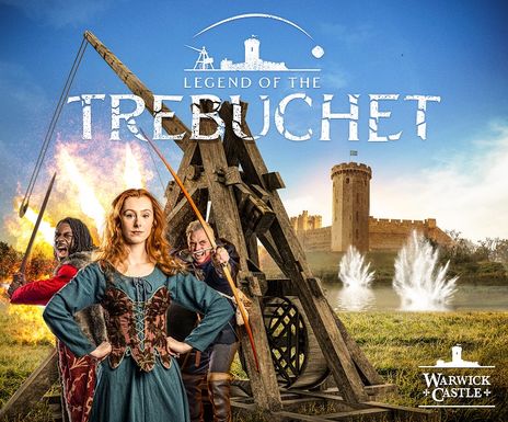 Warwick Castle Trebuchet show at Warwick Castle