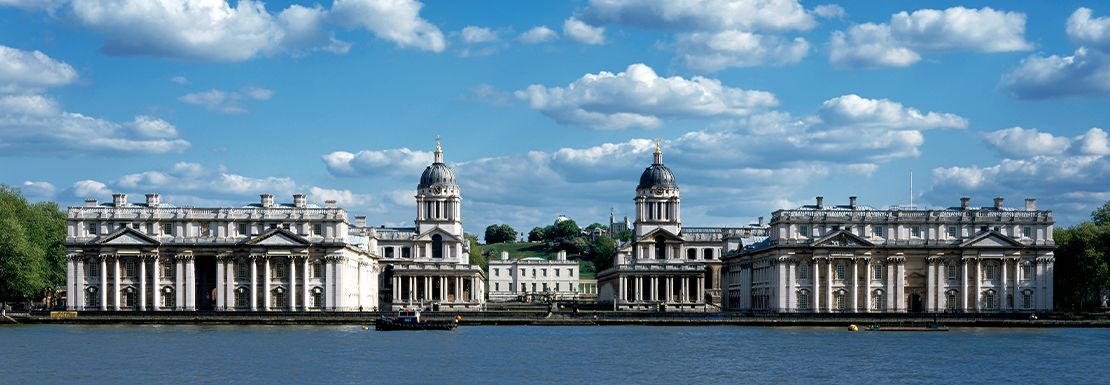 The Old Royal Naval College on the Thames on a beautiful sunny day