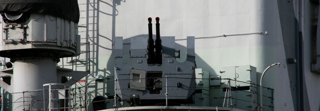 Detail of HMS Belfast's naval artillery