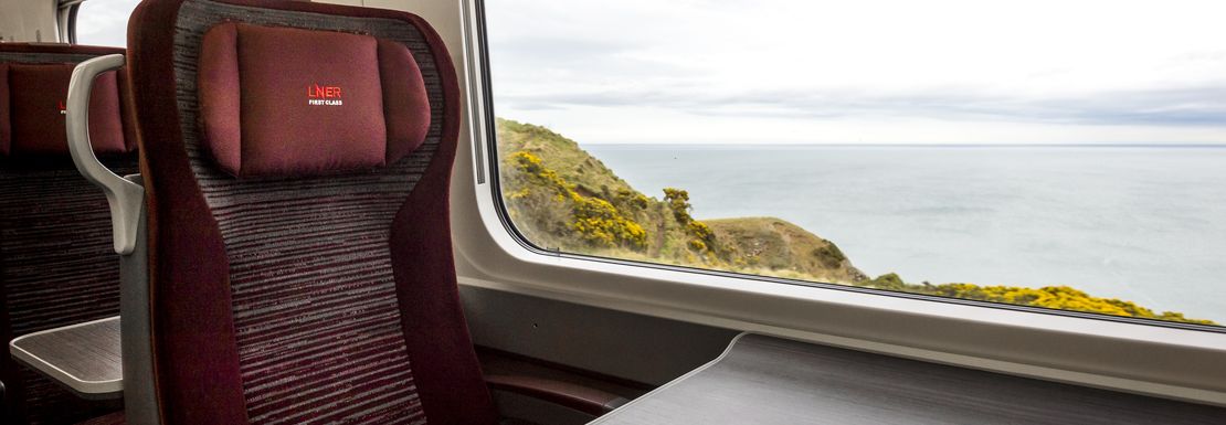 Comfortable seats inside a LNER London Northern Eastern Railway Train