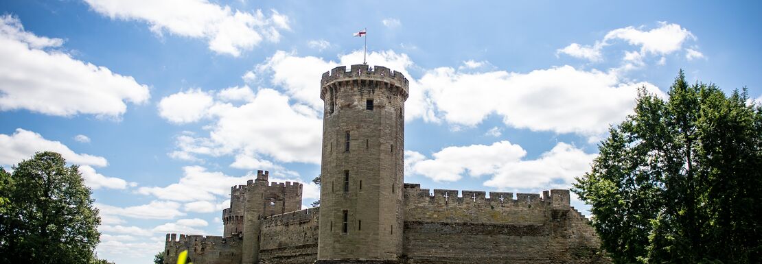 The East Front of Warwick Castle is a lovely place to visit on a sunny day