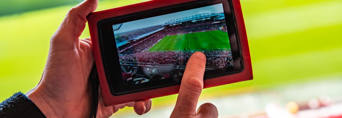 The interactive handset at the Liverpool FC stadium tour