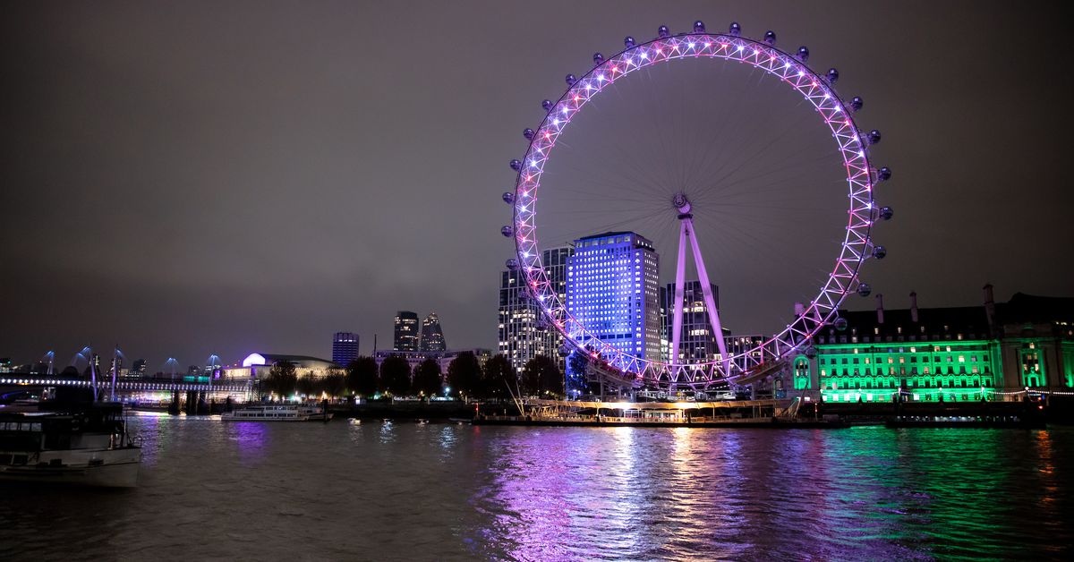 london eye skyline at night